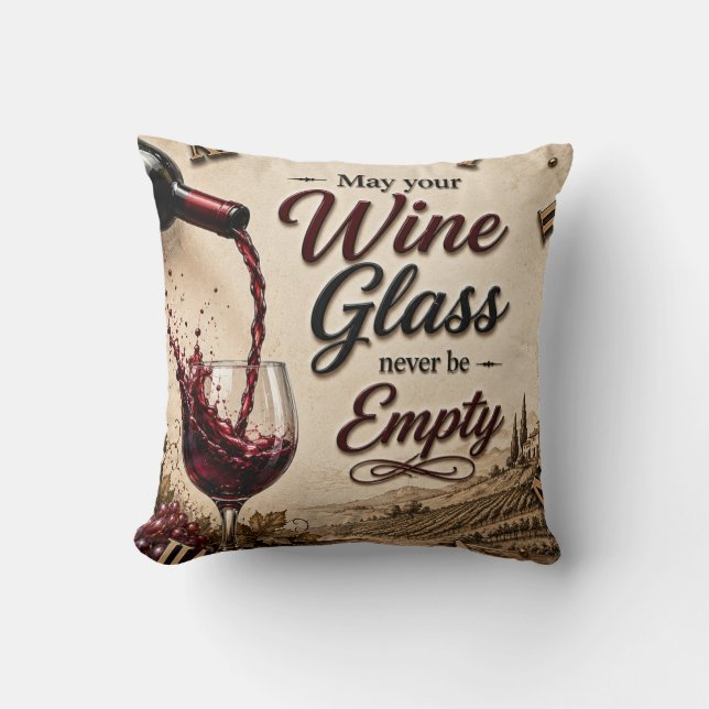 Vineyard Wine Lover Decor Cushion (Front)