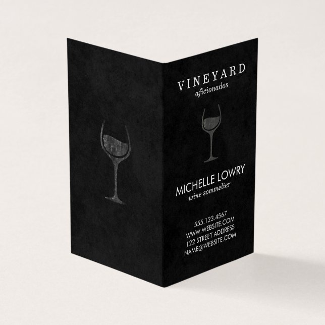 Vineyard Wine Lux Black Business Card (Outside)