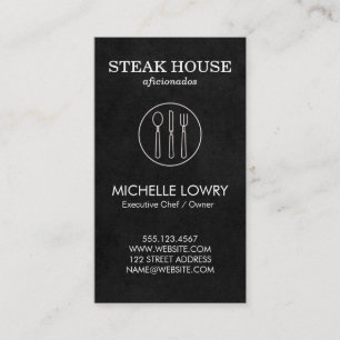 Vineyard Wine Lux Black Silverware Business Card