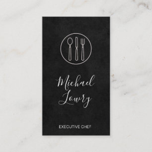 Vineyard Wine Lux Black Silverware Business Card