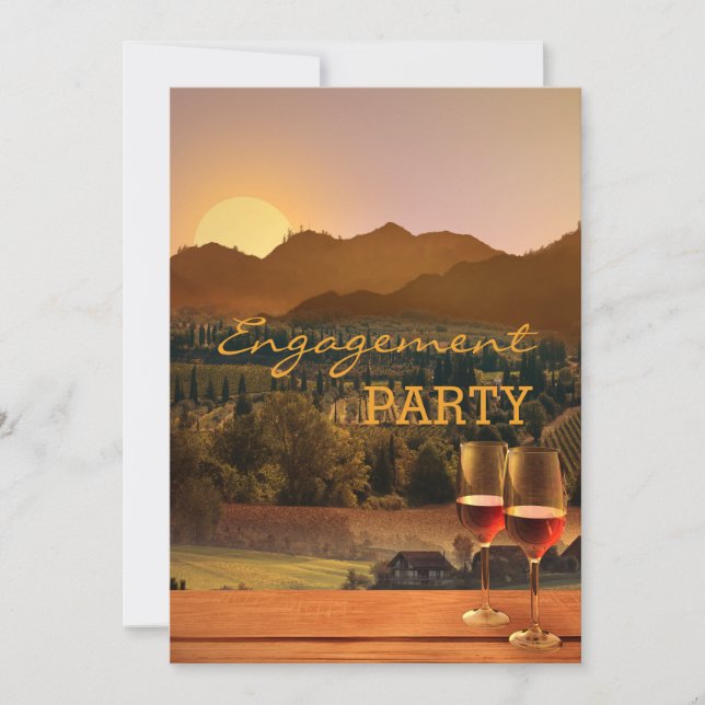 Vineyard Wine Theme Engagement Party Invitation (Front)