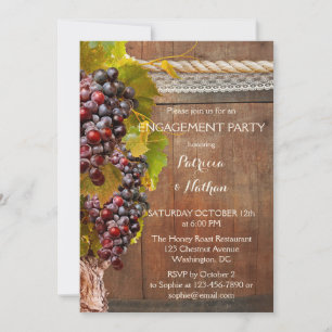 Vineyard Wine Themed Engagement Invitation