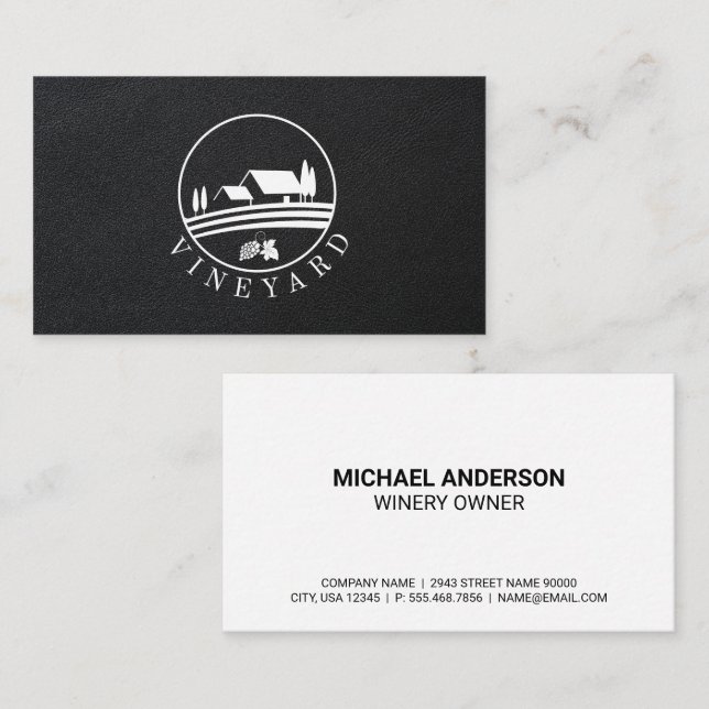 Vineyard Winery Logo Business Card (Front/Back)