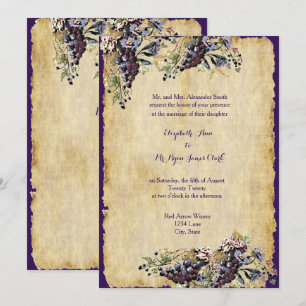 Vineyard Winery Rustic Country Wedding Custom Invitation