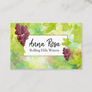 *~* Vineyard Winery Wine Cellar Wine Grapes Business Card