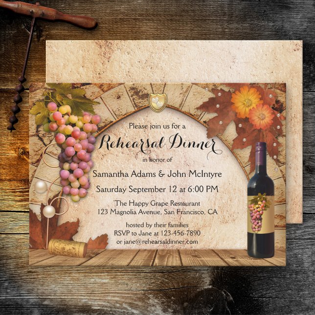 Vineyard Winery Wine Rehearsal Dinner Invitation (Creator Uploaded)