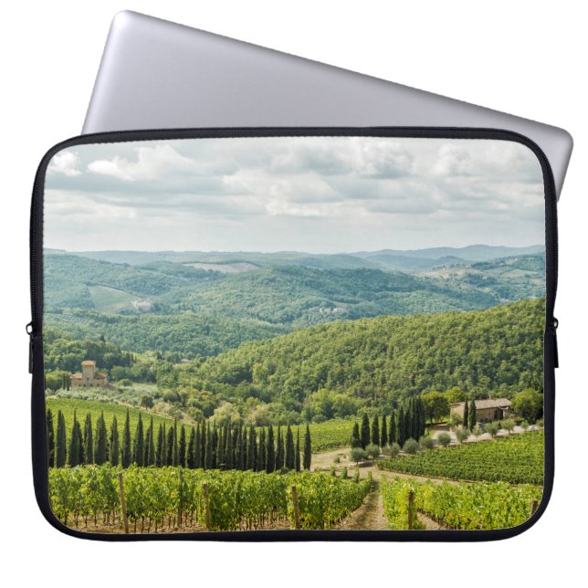 Vineyards landscapes in the morning in Chianti. Laptop Sleeve (Front)