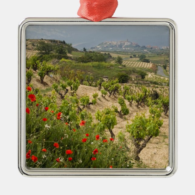 Vineyards near Laguardia, capital of La Rioja Metal Tree Decoration (Front)