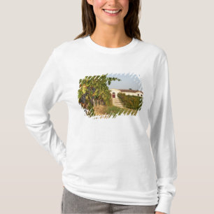 Vineyards, petit verdot vines and the winery in T-Shirt