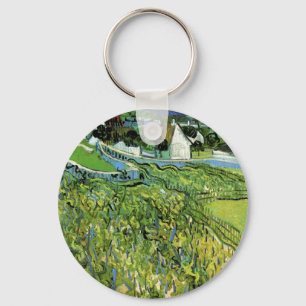 Vineyards with a View of Auvers by van Gogh Key Ring