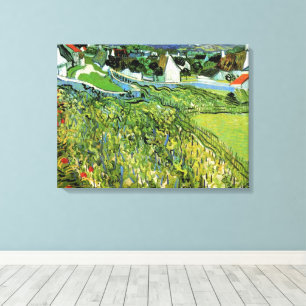 Vineyards with View of Auvers by Vincent van Gogh Canvas Print