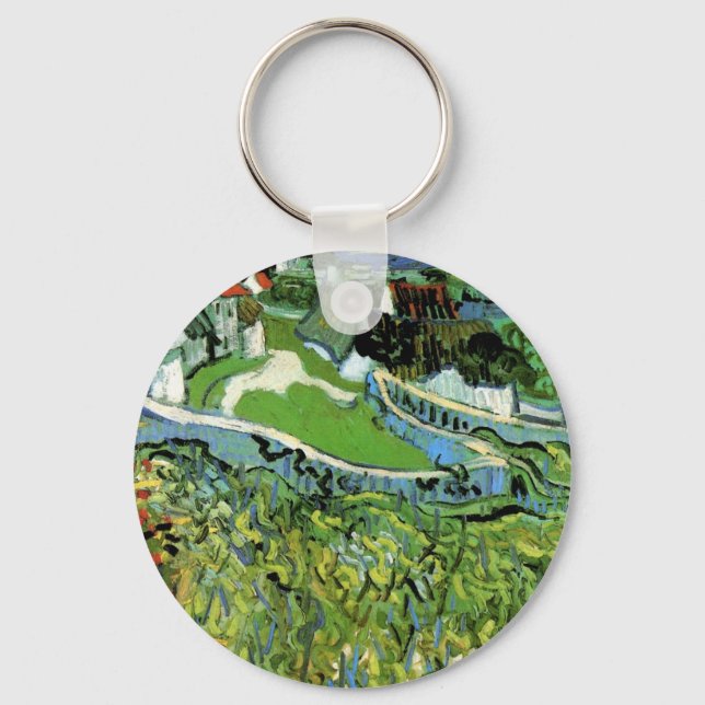 Vineyards with View of Auvers by Vincent van Gogh Key Ring (Front)