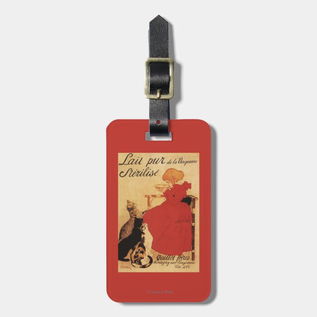 Vingeanne Milk Girl with Cats Luggage Tag (Front Vertical)