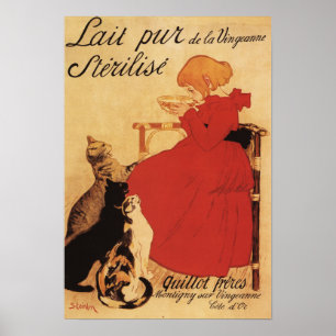 Vingeanne Milk Girl with Cats Poster