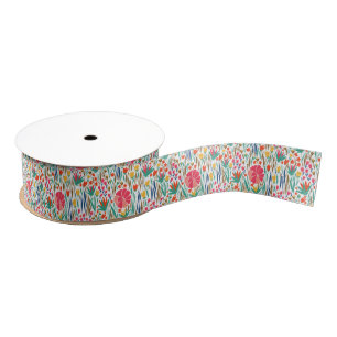 Vingtage Summer Wildflowers Meadow Grosgrain Ribbon