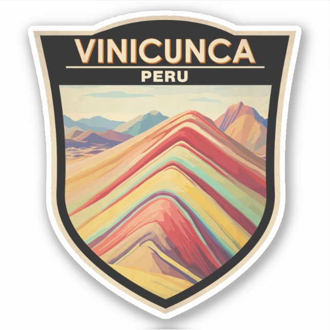 Vinicunca Peru Travel Art Vintage (Front)