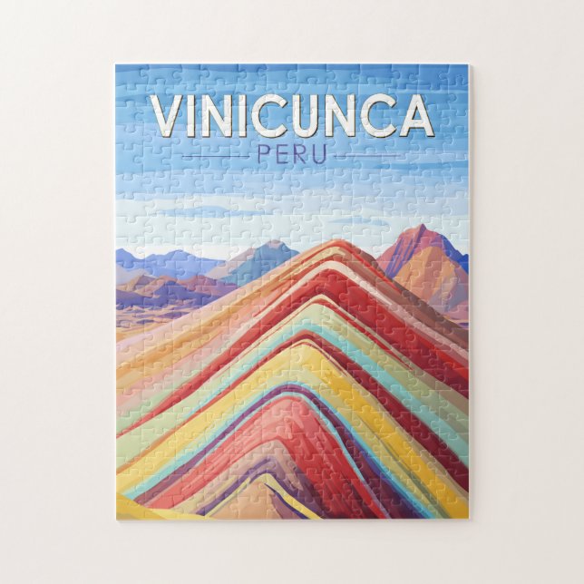 Vinicunca Peru Travel Art Vintage Jigsaw Puzzle (Vertical)