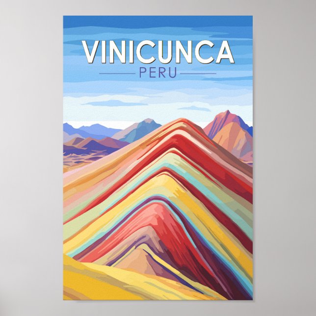 Vinicunca Peru Travel Art Vintage Poster (Front)