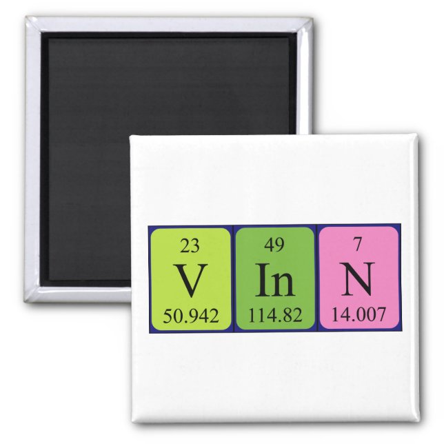 Vinn periodic table name magnet (Front)