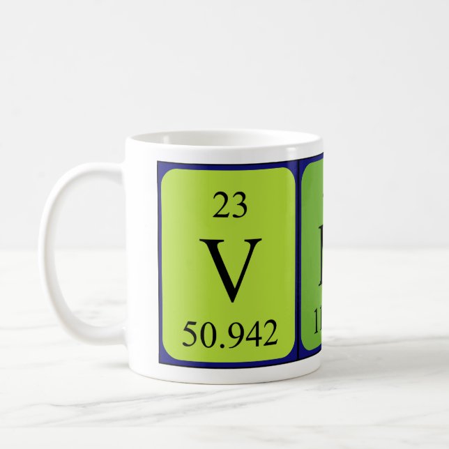Vinn periodic table name mug (Left)