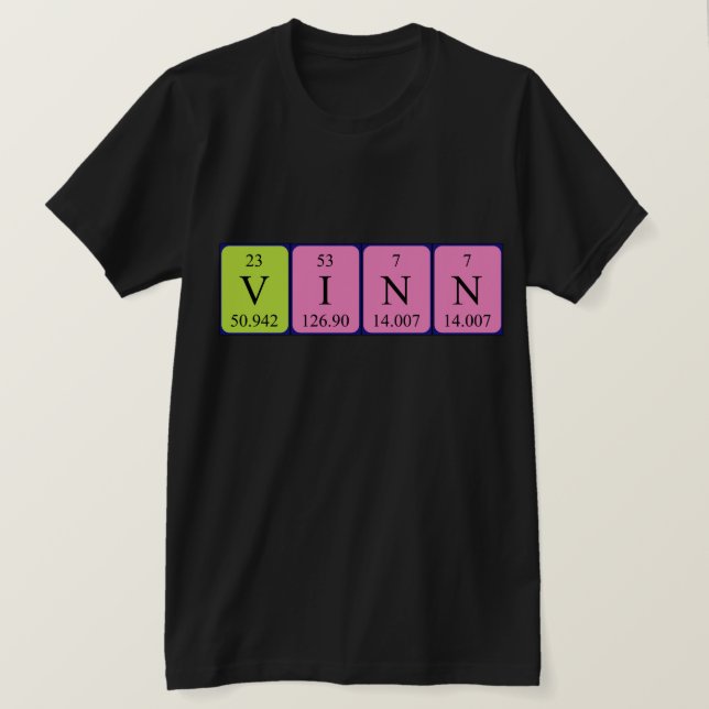 Vinn periodic table name shirt (Design Front)