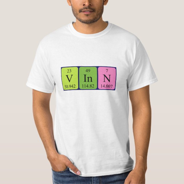 Vinn periodic table name shirt (Front)