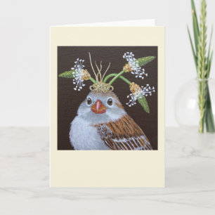 Vinnie the field sparrow card