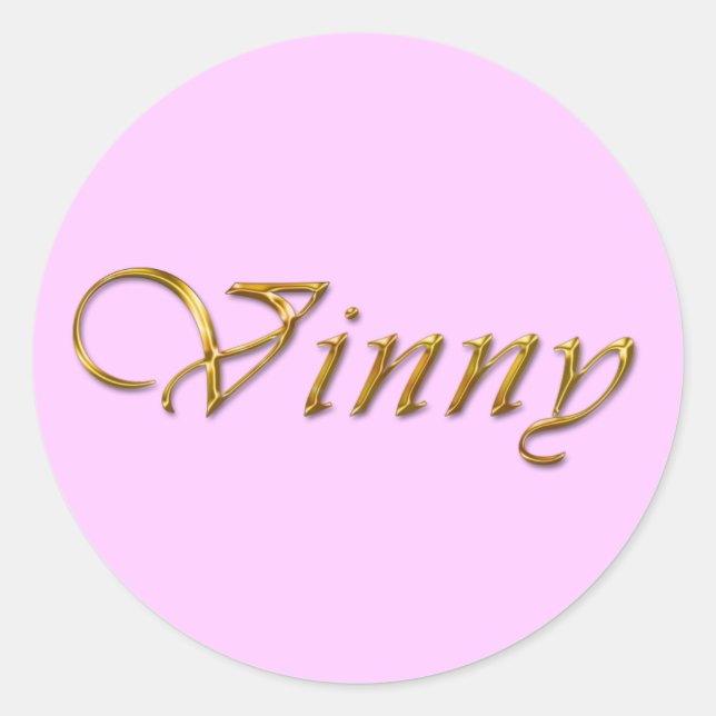 VINNY Name Branded Personalised Fun Gift Stickers (Front)