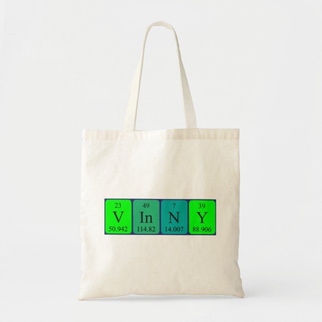 Vinny periodic table name tote bag (Front)