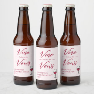 Vino Before The Vows Bridal Shower/Bachelorette Beer Bottle Label