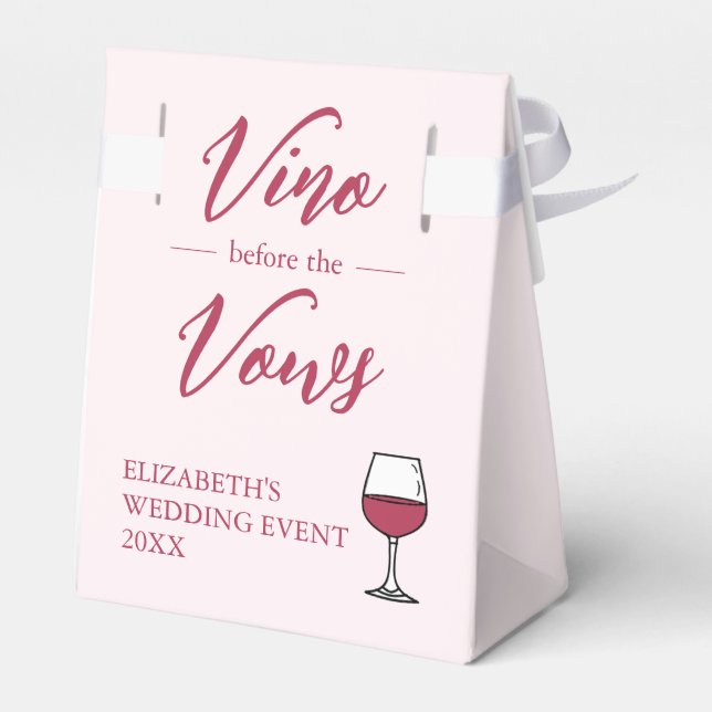 Vino Before The Vows Bridal Shower/Bachelorette Favour Box (Back Side)
