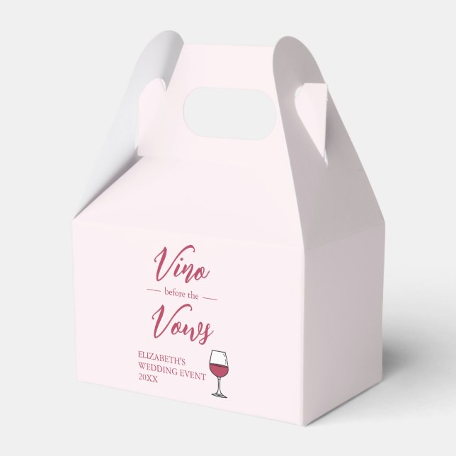Vino Before The Vows Bridal Shower/Bachelorette Favour Box (Front Side)