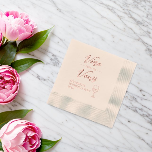 Vino Before The Vows Bridal Shower/Bachelorette Foil Napkins (Insitu (Wedding))