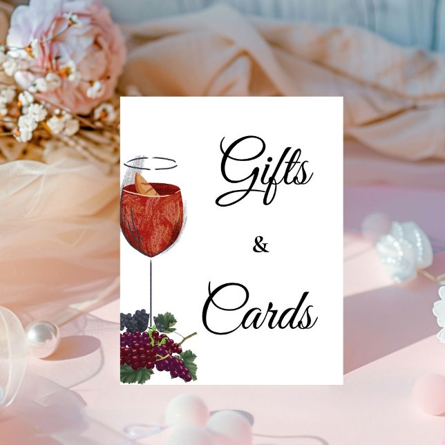 Vino Before the vows Bridal Shower Gifts & Cards Pedestal Sign (Creator Uploaded)