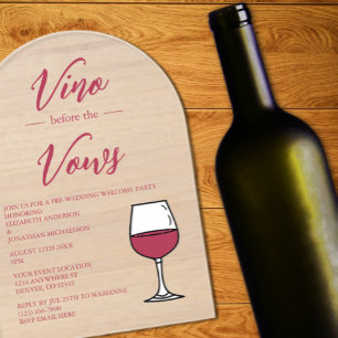 Vino Before The Vows Pre-Wedding Welcome Party Acrylic Invitations