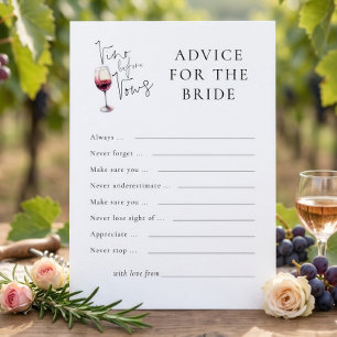 Vino Before Vows Advice Bride Bridal Shower card