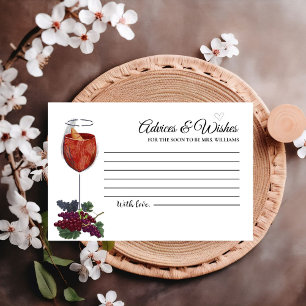 Vino before vows Advices & WIshes Bridal Shower Enclosure Card