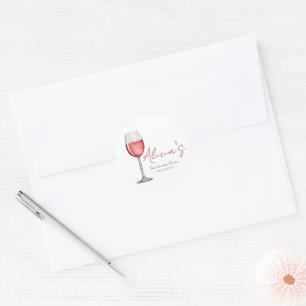 Vino Before Vows Bachelorette / Bridal Party Classic Round Sticker