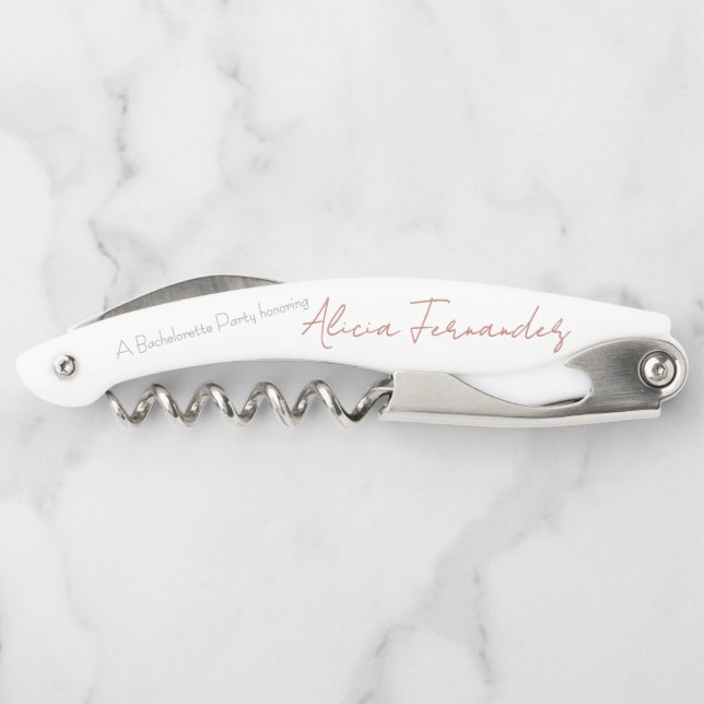 Vino Before Vows Bachelorette / Bridal Party Corkscrew (Back)