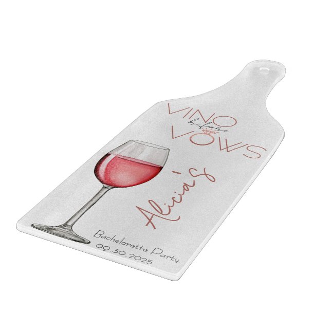 Vino Before Vows Bachelorette / Bridal Party Cutting Board (Corner)
