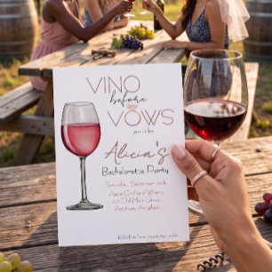 Vino Before Vows Bachelorette / Bridal Party Invitation