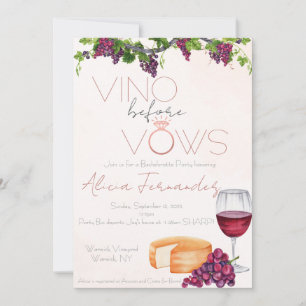 Vino Before Vows Bachelorette / Bridal Party Invitation