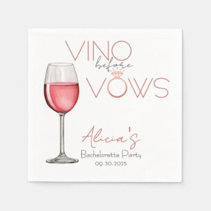 Vino Before Vows Bachelorette / Bridal Party Napkin