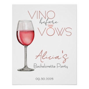Vino Before Vows Bachelorette / Bridal Party Sign