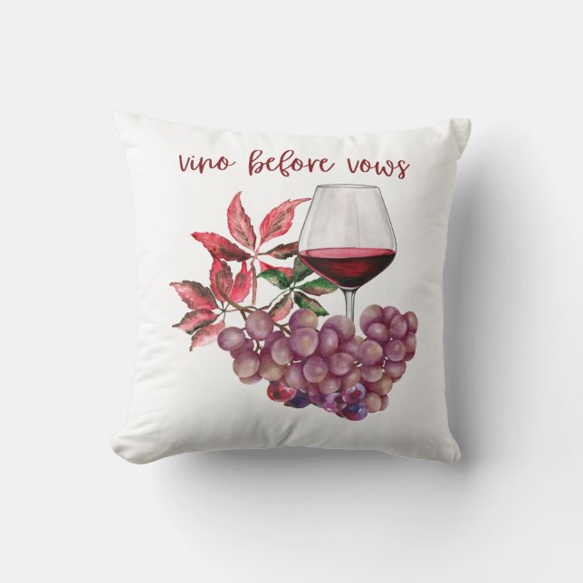 Vino Before Vows Bachelorette Design | Wine  Cushion (Front)
