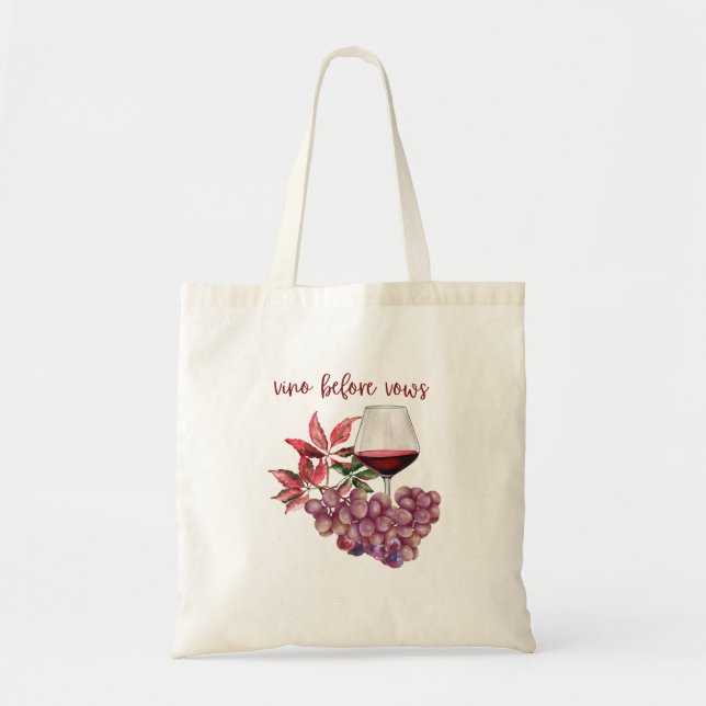 Vino Before Vows Bachelorette Design | Wine  Tote Bag (Front)