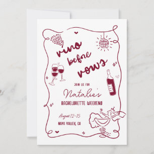 Vino Before Vows Bachelorette Itinerary & Invite