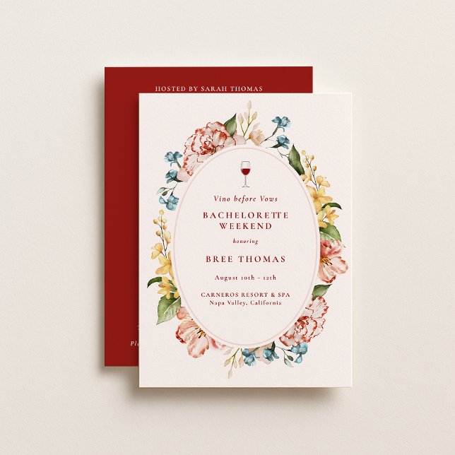 Vino Before Vows Bachelorette Weekend Invitation (Creator Uploaded)