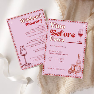  Vino Before Vows Bachelorette Weekend Itinerary Invitation
