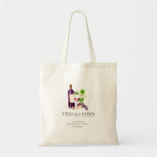 Vino Before Vows Bachelorette Wine Watercolor Tote Bag